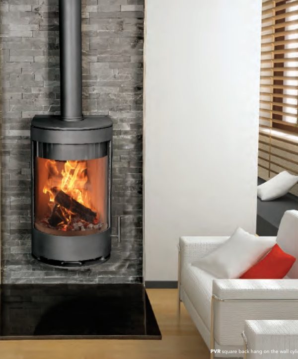 Purevision PVR Square Back Hang on the Wall Cylinder Multifuel Stove